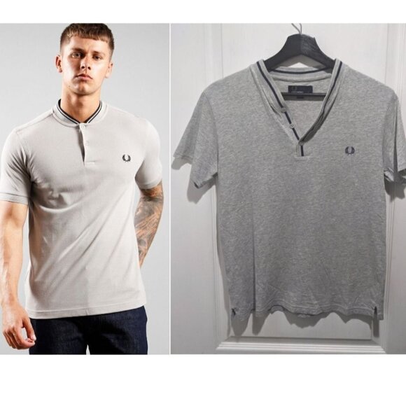 Fred Perry | Bomber collar polo shirt in grey - Picture 1 of 10